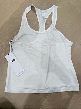ALO Yoga All Day Women’s White Racerback Tank Camisole Tank